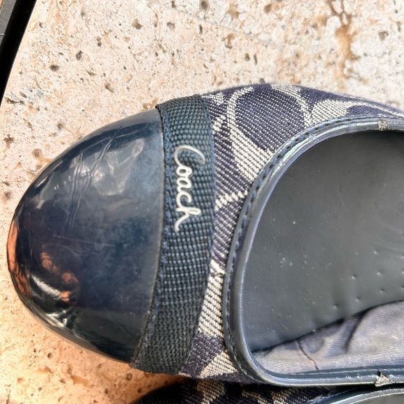 Coach Women's Canvas Leather Signature Slip-On Ballet Flats Blue Size 8 - Picture 8 of 8